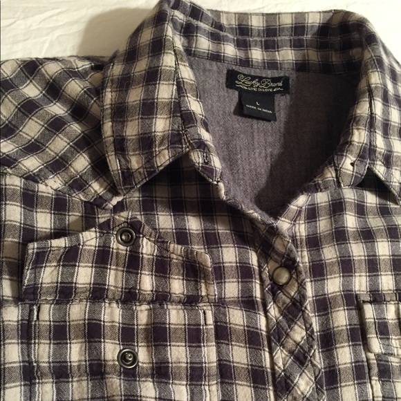 Lucky brand double cloth plaid flannel - Picture 3 of 8